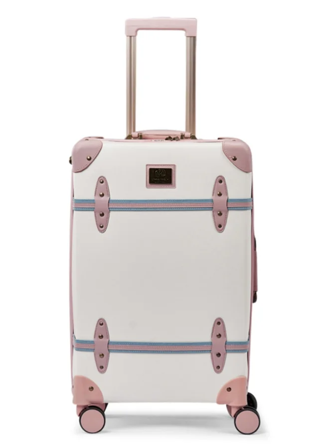 LIMRA 20-Inch Premium Leather Travel Luggage - Cabin Carry-on Suitcase with 360° Spinner Wheels, Lightweight